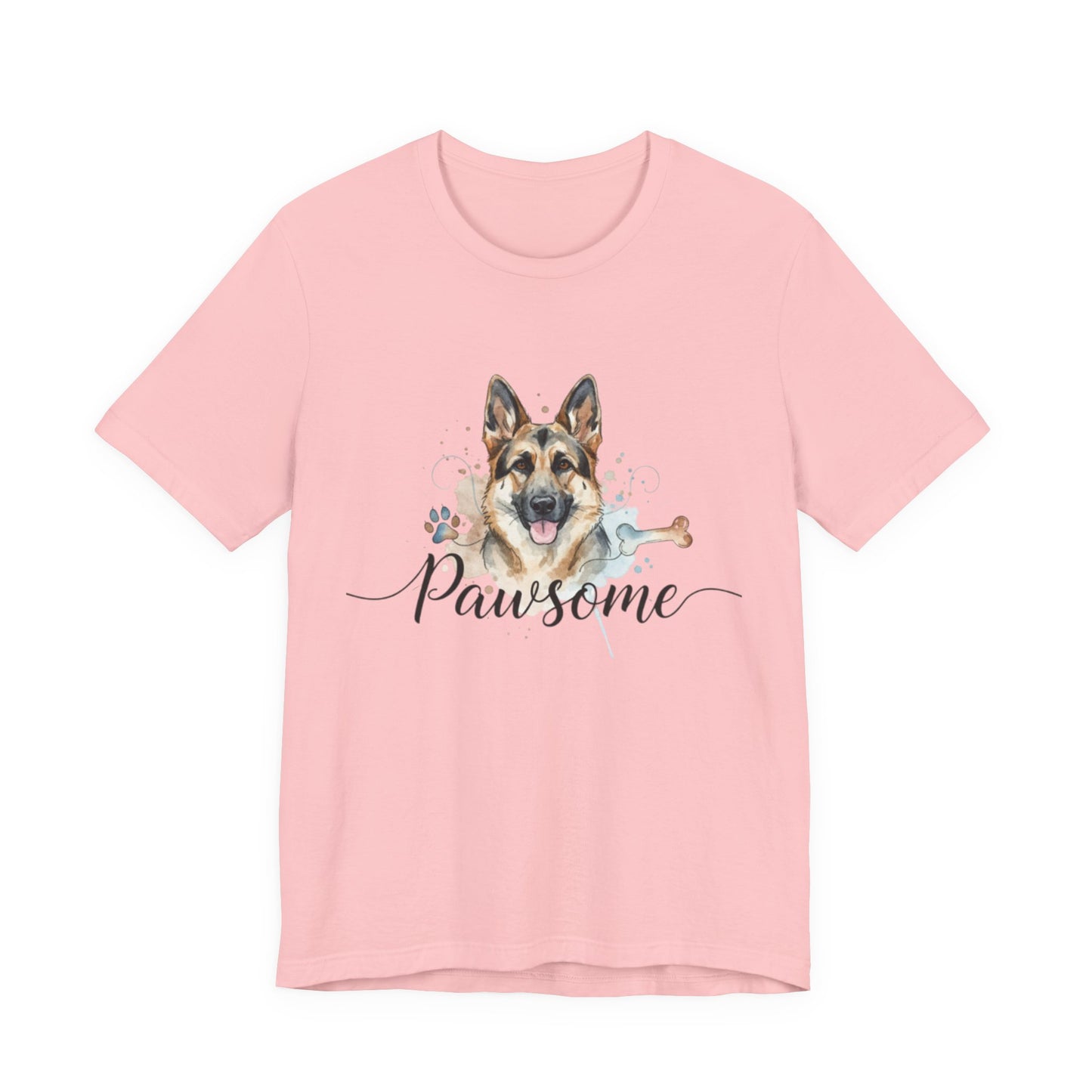 Pawsome German Shepherd T‑Shirt — Cute Dog Portrait Tee