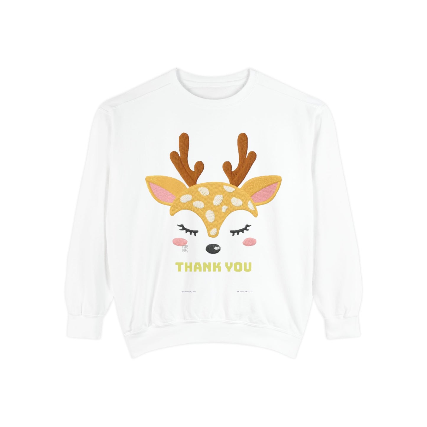 Cute Fawn Sweatshirt — 'Thank You' Kids Deer Graphic Pullover