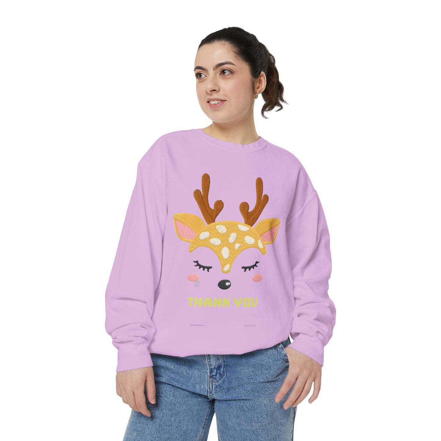 Cute Fawn Sweatshirt — 'Thank You' Kids Deer Graphic Pullover
