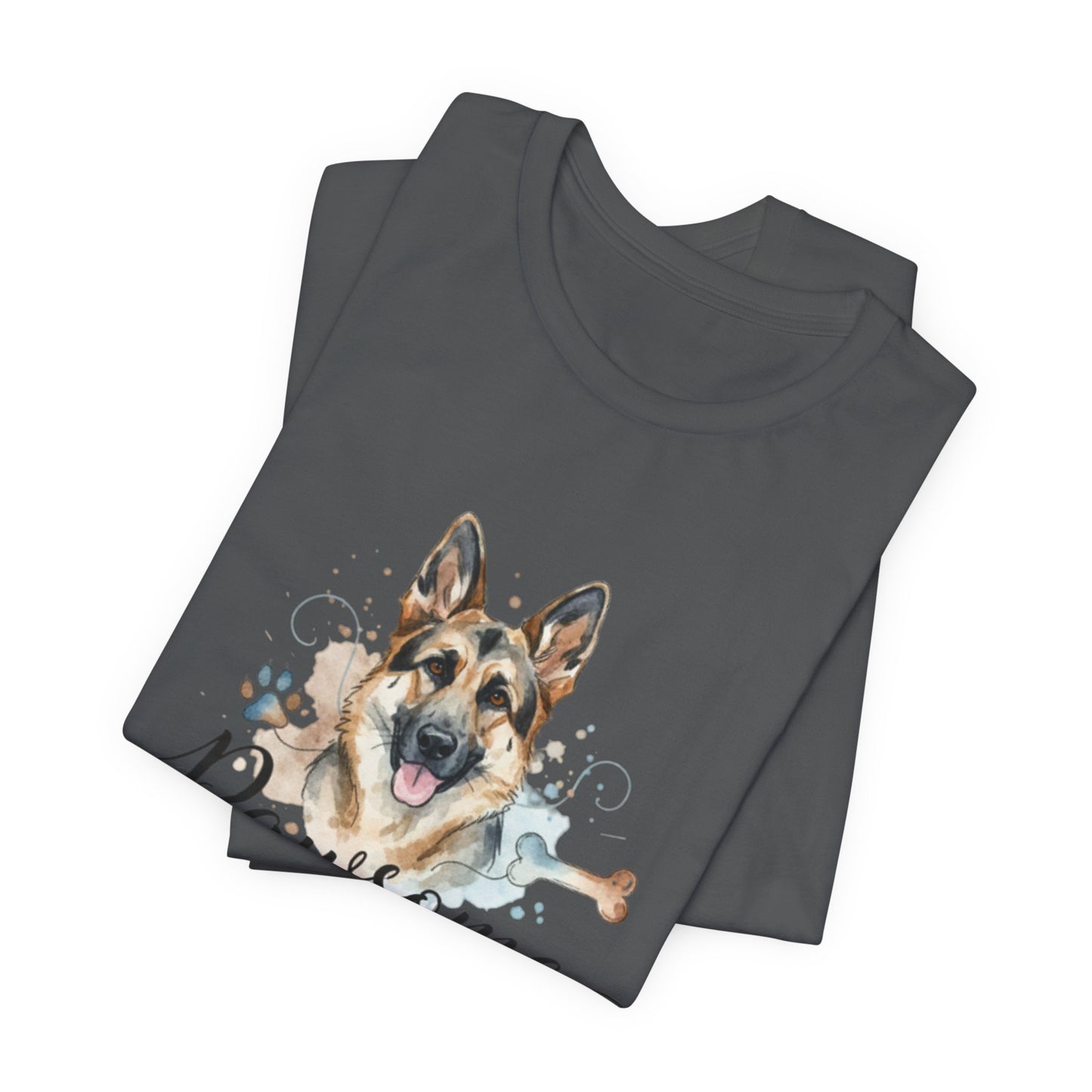 Pawsome German Shepherd T‑Shirt — Cute Dog Portrait Tee