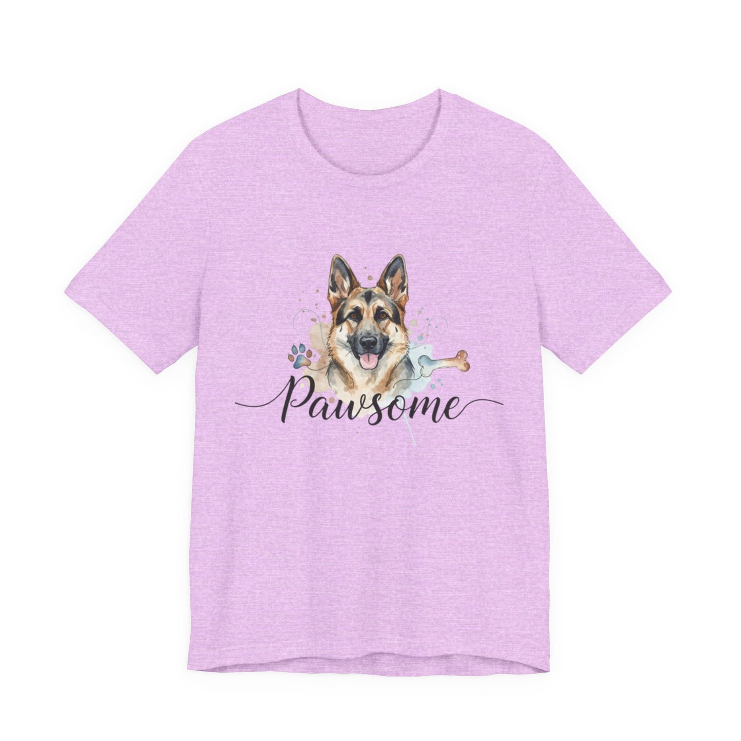 Pawsome German Shepherd T‑Shirt — Cute Dog Portrait Tee