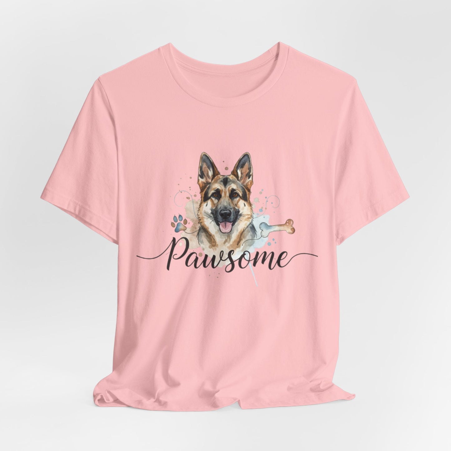 Pawsome German Shepherd T‑Shirt — Cute Dog Portrait Tee