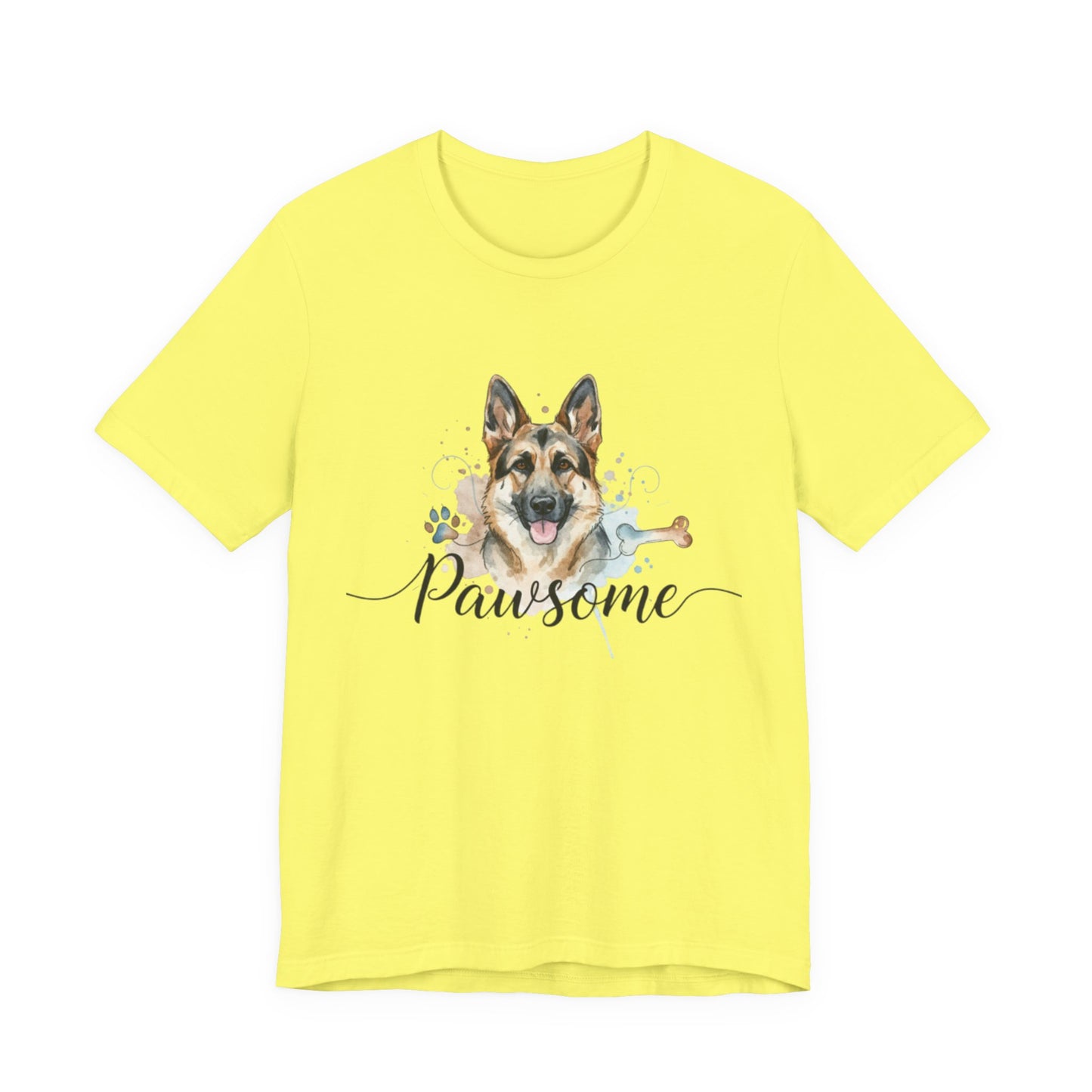 Pawsome German Shepherd T‑Shirt — Cute Dog Portrait Tee