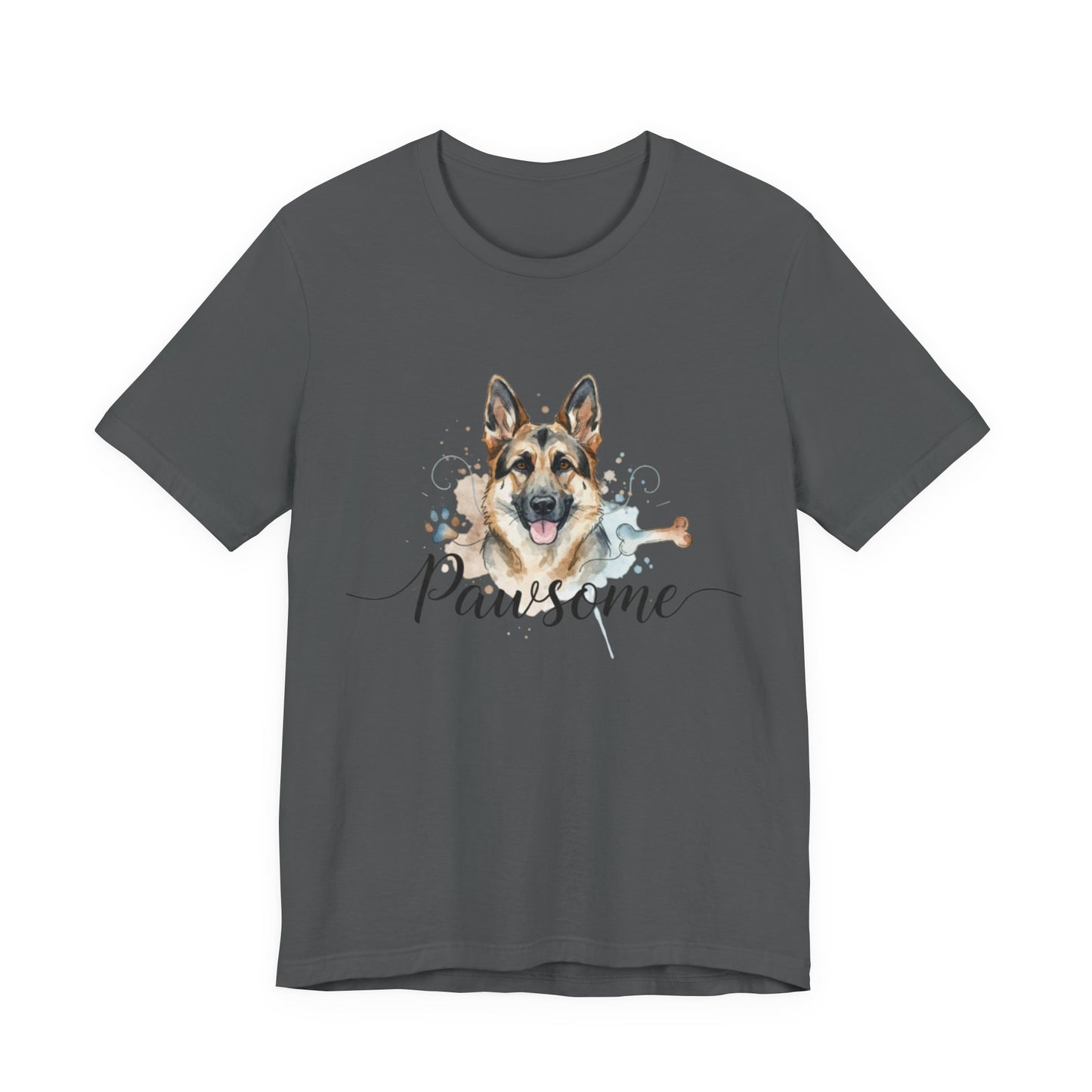 Pawsome German Shepherd T‑Shirt — Cute Dog Portrait Tee