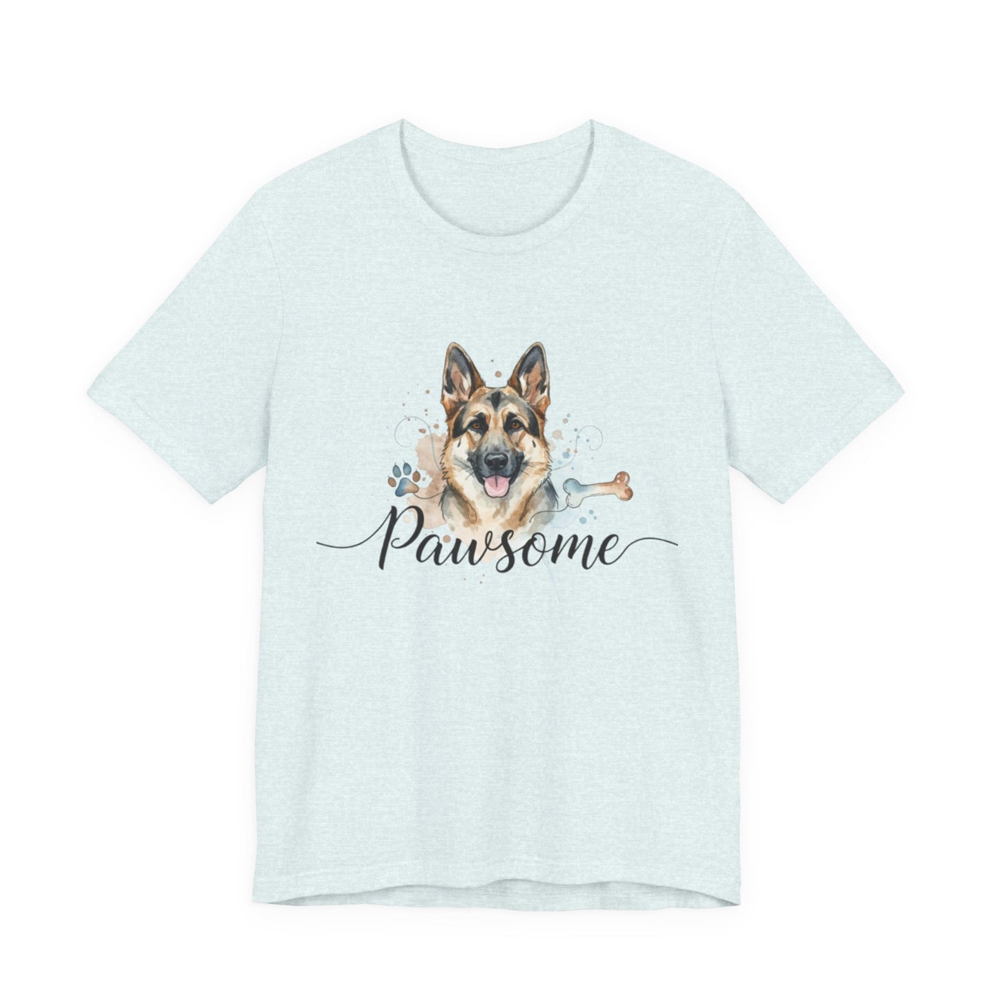 Pawsome German Shepherd T‑Shirt — Cute Dog Portrait Tee