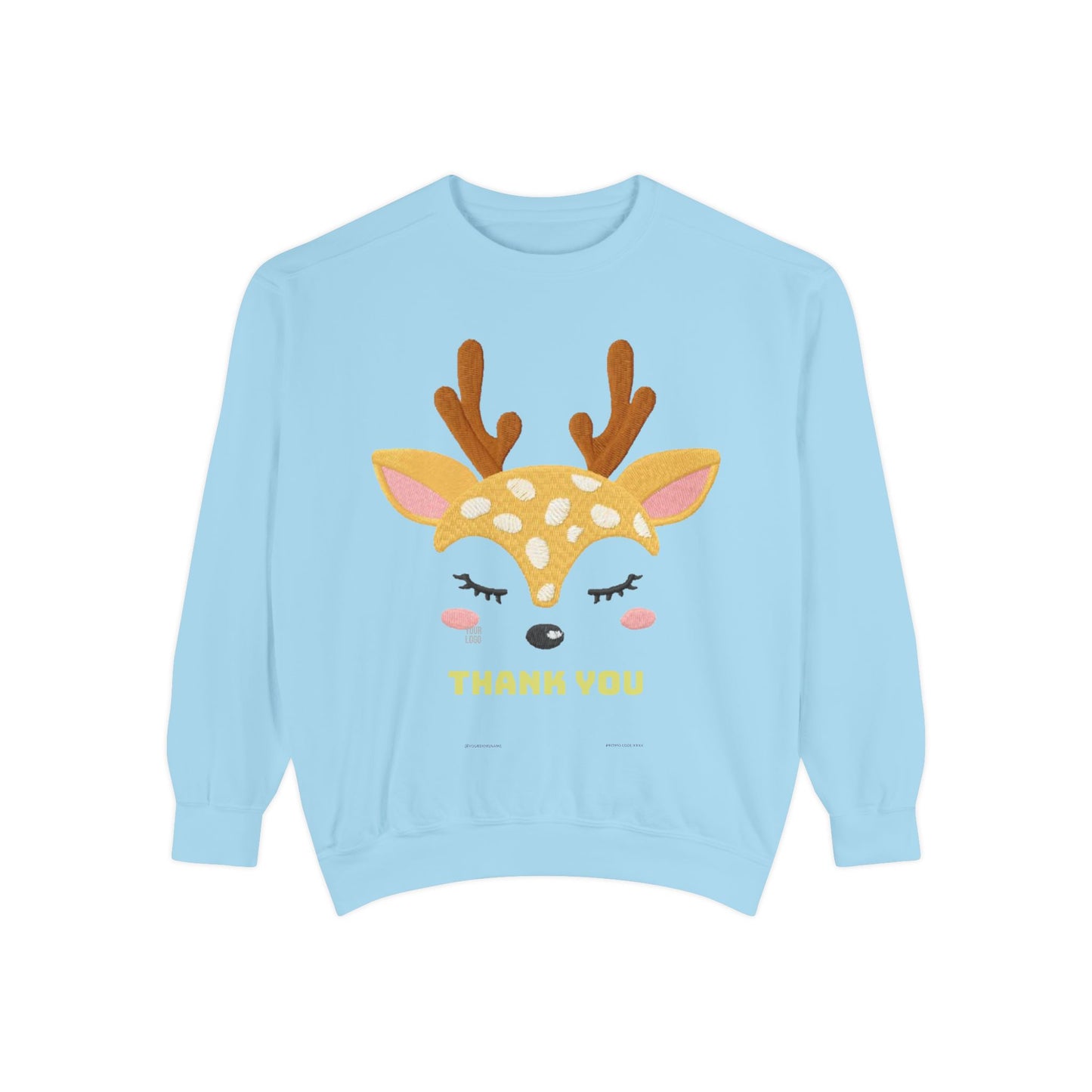 Cute Fawn Sweatshirt — 'Thank You' Kids Deer Graphic Pullover
