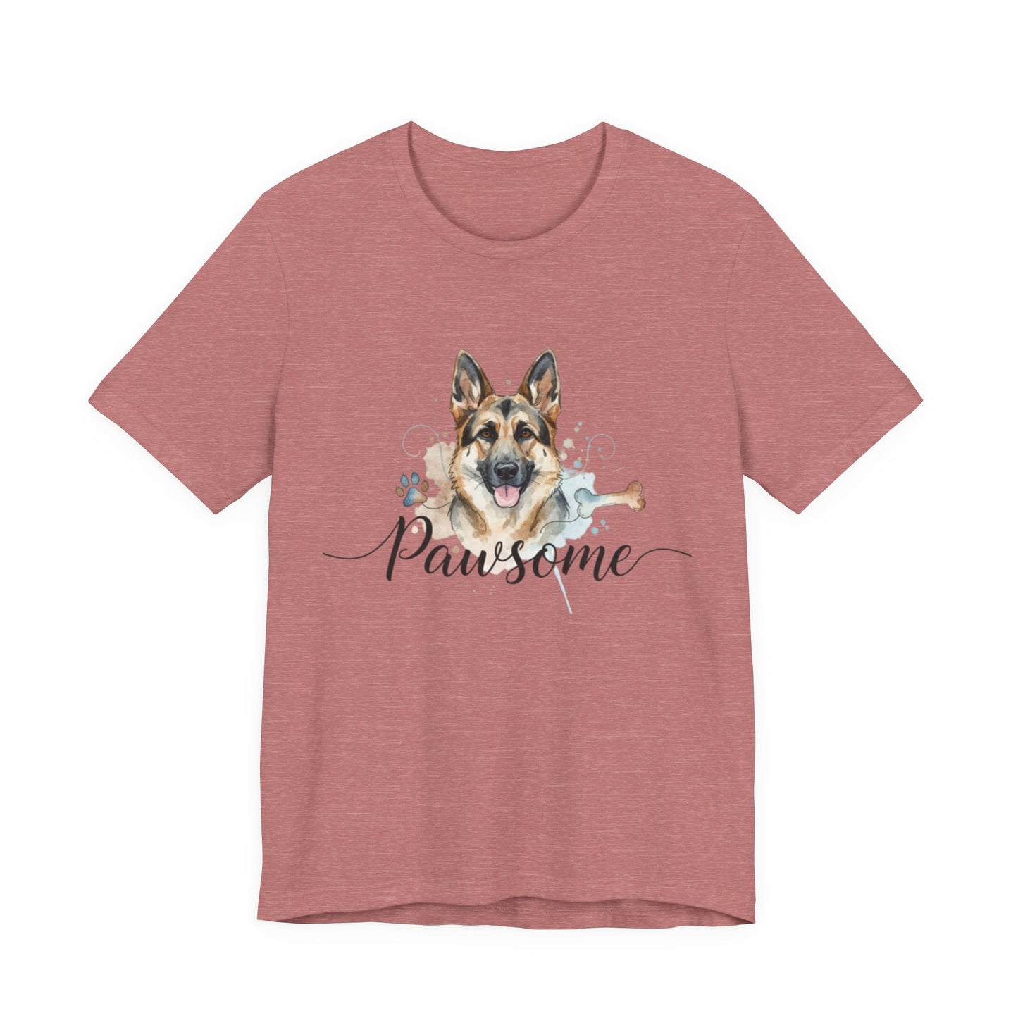 Pawsome German Shepherd T‑Shirt — Cute Dog Portrait Tee