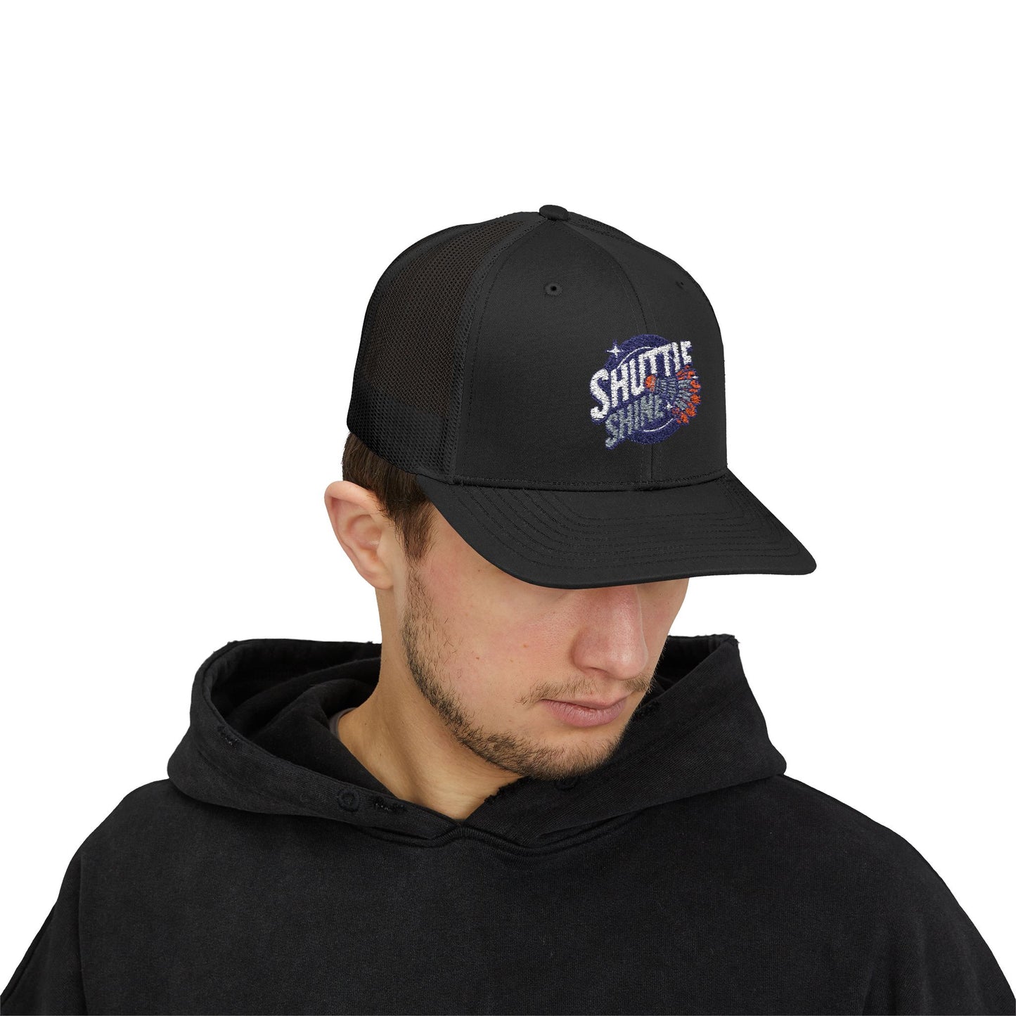 Shuttle Launch Trucker Cap — Retro Space Crew Snapback