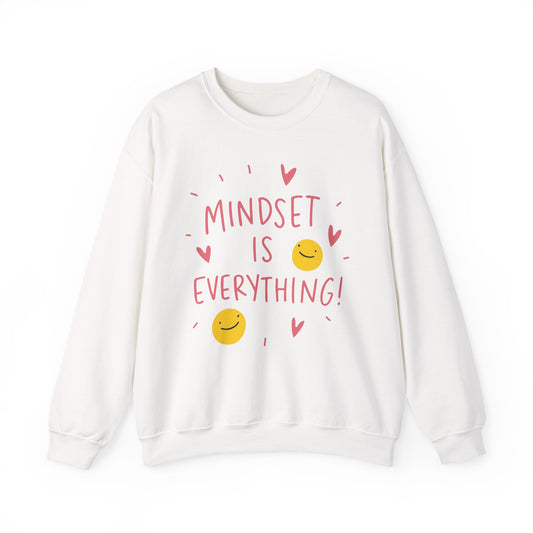 Crewneck Sweatshirt "Mindset Is Everything" — Positive Vibes Motivational Pullover