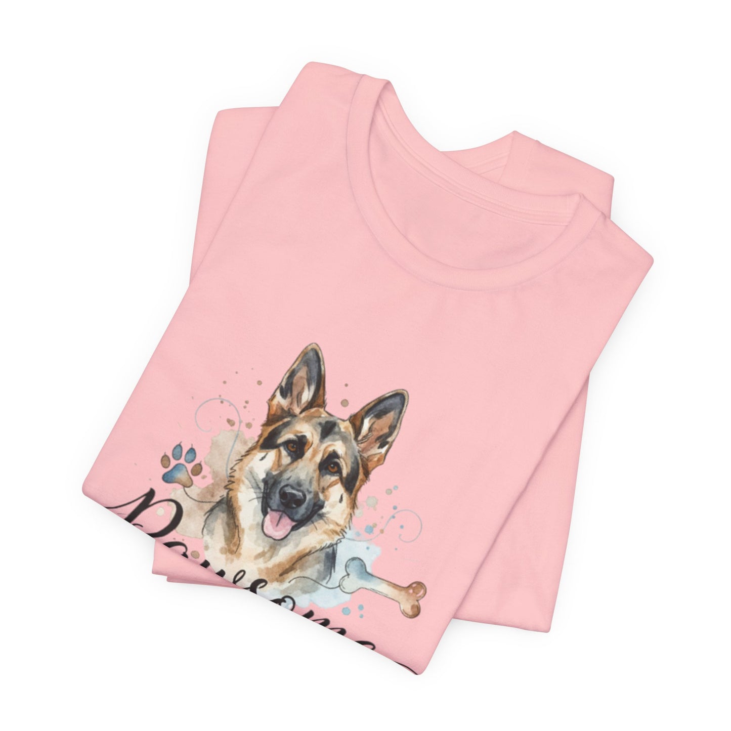 Pawsome German Shepherd T‑Shirt — Cute Dog Portrait Tee