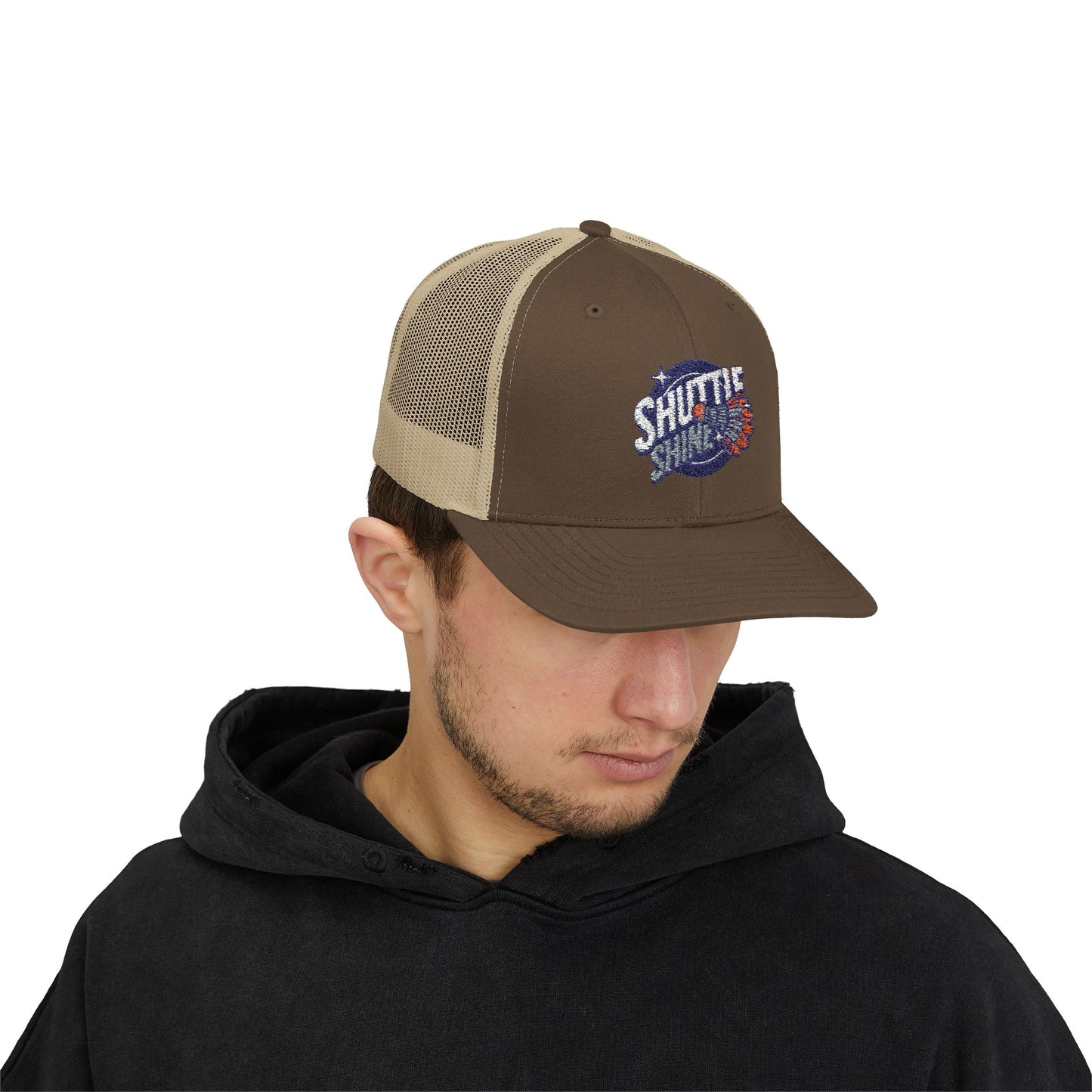Shuttle Launch Trucker Cap — Retro Space Crew Snapback