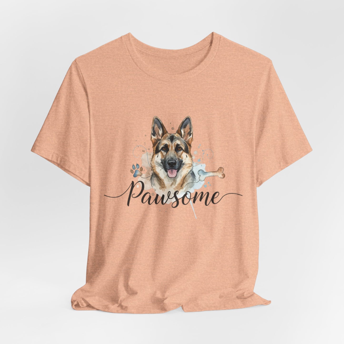 Pawsome German Shepherd T‑Shirt — Cute Dog Portrait Tee