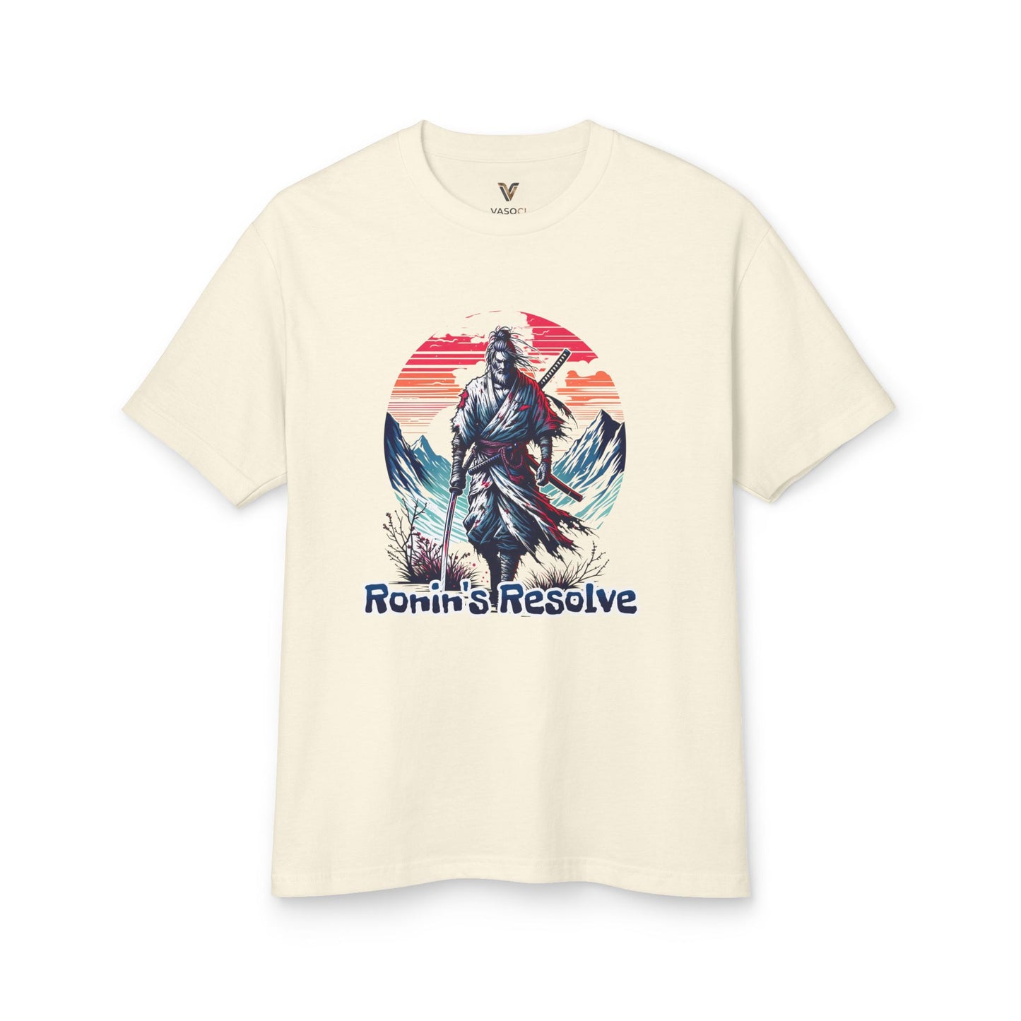 Ronin's Resolve Samurai T-Shirt — Vintage Mountain Warrior Graphic Tee