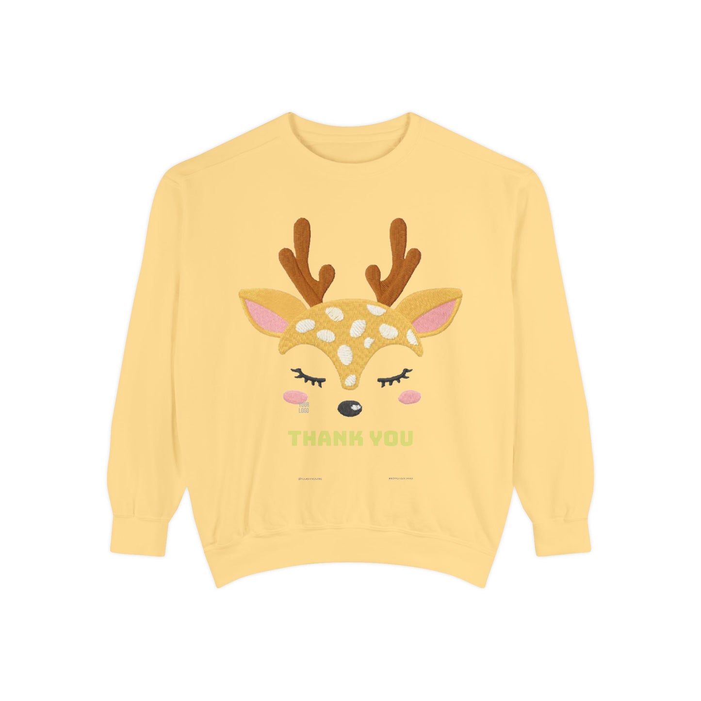 Cute Fawn Sweatshirt — 'Thank You' Kids Deer Graphic Pullover
