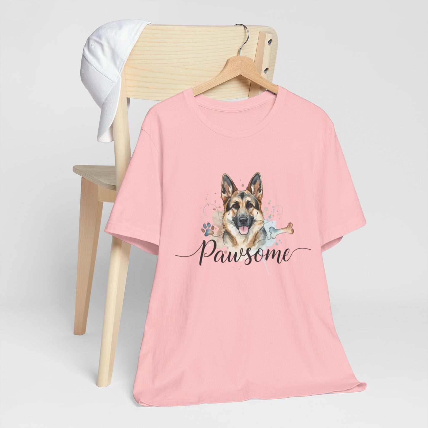 Pawsome German Shepherd T‑Shirt — Cute Dog Portrait Tee
